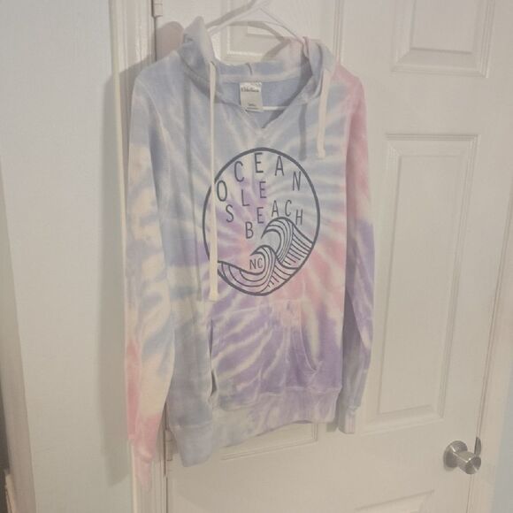 Gildan Pastel Tie-Dye Hoodie with Ocean Print - Picture 4 of 8